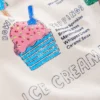 Short Sleeve Graphic T-shirt Soft Ivory Ice Creams