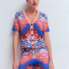 Short Sleeve Jacquard Cardigan Aztec Short Sleeve Jacquard Cardigan Aztec