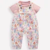 Short Sleeve Jersey Overalls Ivory Ditsy Meadow Short Sleeve Jersey Overalls Ivory Ditsy Meadow