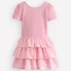 Short Sleeve Jersey RaRa Dress Blossom Pink Flower Vine Short Sleeve Jersey RaRa Dress Blossom Pink Flower Vine