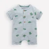 Short Sleeve Jersey Romper Blue Stripe Baby Turtles Short Sleeve Jersey Romper Blue Stripe Baby Turtles