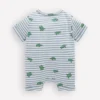 Short Sleeve Jersey Romper Blue Stripe Baby Turtles Short Sleeve Jersey Romper Blue Stripe Baby Turtles