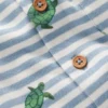 Short Sleeve Jersey Romper Blue Stripe Baby Turtles Short Sleeve Jersey Romper Blue Stripe Baby Turtles