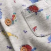 Short Sleeve Jersey Romper Grey Marl Jungle Animals Short Sleeve Jersey Romper Grey Marl Jungle Animals