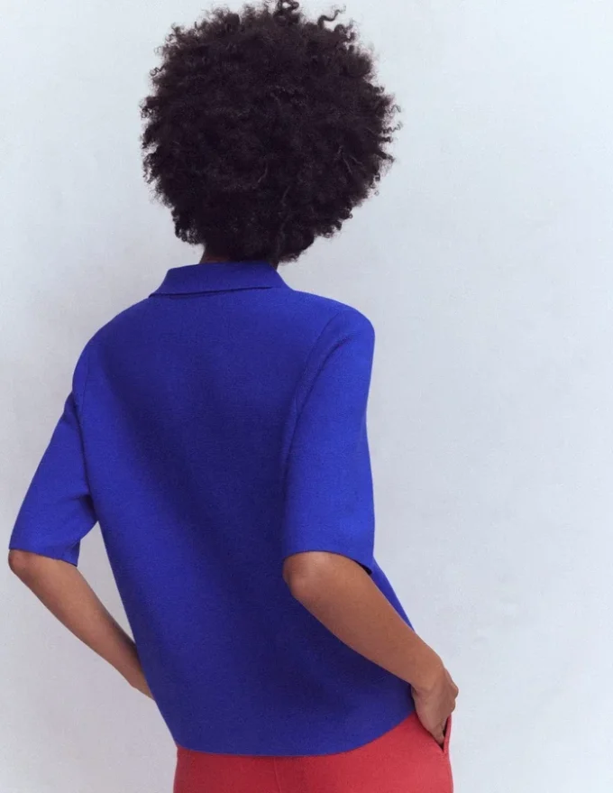 Short Sleeve Knit Shirt Bright Blue Short Sleeve Knit Shirt Bright Blue