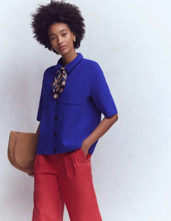 Short Sleeve Knit Shirt Bright Blue Short Sleeve Knit Shirt Bright Blue