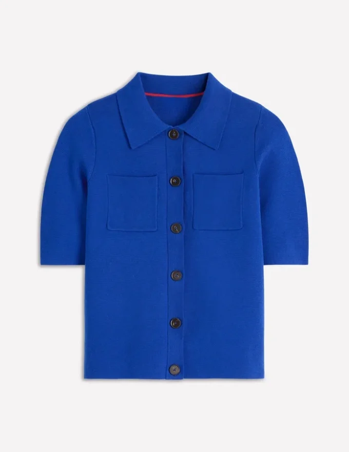 Short Sleeve Knit Shirt Bright Blue Short Sleeve Knit Shirt Bright Blue