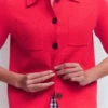 Short Sleeve Knit Shirt Bright Cherry Short Sleeve Knit Shirt Bright Cherry