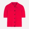 Short Sleeve Knit Shirt Bright Cherry Short Sleeve Knit Shirt Bright Cherry