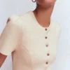 Short Sleeve Knitted Jacket Ivory Short Sleeve Knitted Jacket Ivory