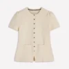 Short Sleeve Knitted Jacket Ivory Short Sleeve Knitted Jacket Ivory