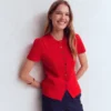 Short Sleeve Knitted Jacket Red Short Sleeve Knitted Jacket Red
