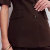 Short Sleeve Linen Blazer Bitter Chocolate