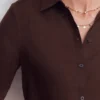 Short Sleeve Linen Shirt Bitter Chocolate Short Sleeve Linen Shirt Bitter Chocolate