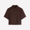 Short Sleeve Linen Shirt Bitter Chocolate Short Sleeve Linen Shirt Bitter Chocolate