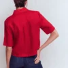 Short Sleeve Linen Shirt Merida Red Short Sleeve Linen Shirt Merida Red