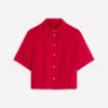 Short Sleeve Linen Shirt Merida Red Short Sleeve Linen Shirt Merida Red