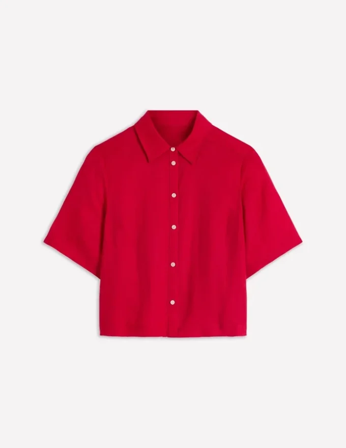 Short Sleeve Linen Shirt Merida Red Short Sleeve Linen Shirt Merida Red
