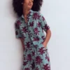 Short Sleeve Linen Shirt Seamist Blue, Palm Paradise Short Sleeve Linen Shirt Seamist Blue, Palm Paradise
