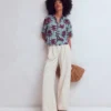Short Sleeve Linen Shirt Seamist Blue, Palm Paradise Short Sleeve Linen Shirt Seamist Blue, Palm Paradise