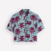 Short Sleeve Linen Shirt Seamist Blue, Palm Paradise Short Sleeve Linen Shirt Seamist Blue, Palm Paradise