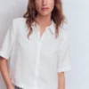 Short Sleeve Linen Shirt White Short Sleeve Linen Shirt White