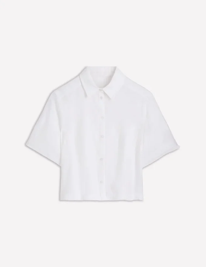 Short Sleeve Linen Shirt White Short Sleeve Linen Shirt White