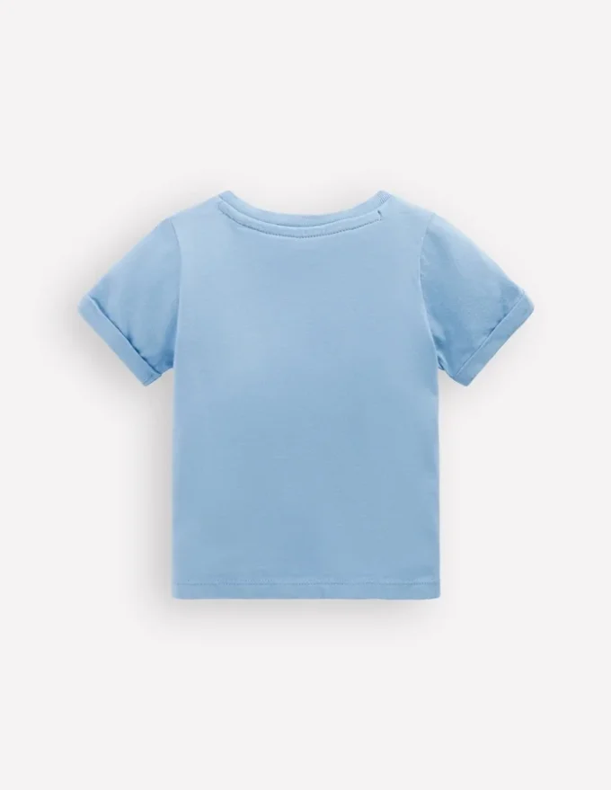 Short Sleeve Logo T-shirt Blue Turtle Chain Stitch Short Sleeve Logo T-shirt Blue Turtle Chain Stitch