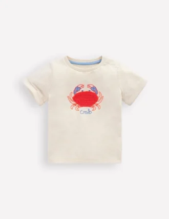 Short Sleeve Logo T-shirt Ecru Crab