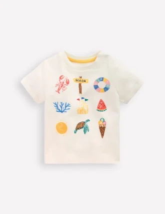 Short Sleeve Logo T-shirt Ivory Summer Logo Short Sleeve Logo T-shirt Ivory Summer Logo
