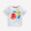 Short Sleeve Logo T-shirt Light Blue Ocean Motifs Short Sleeve Logo T-shirt Light Blue Ocean Motifs