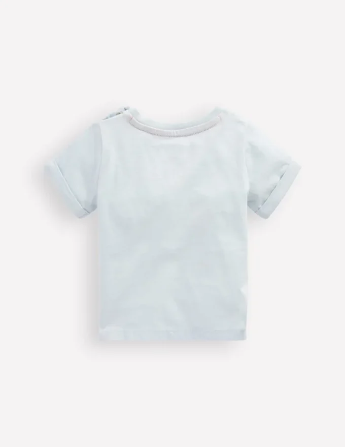 Short Sleeve Logo T-shirt Light Blue Ocean Motifs Short Sleeve Logo T-shirt Light Blue Ocean Motifs