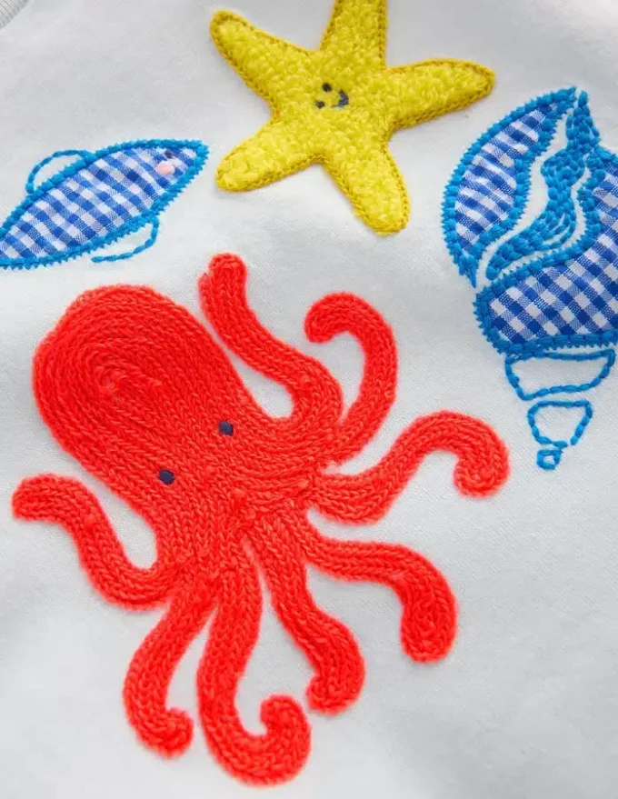 Short Sleeve Logo T-shirt Light Blue Ocean Motifs Short Sleeve Logo T-shirt Light Blue Ocean Motifs