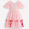 Short Sleeve Logo Tulle Dress French Pink Ballet Shoes Short Sleeve Logo Tulle Dress French Pink Ballet Shoes