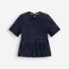 Short Sleeve Peplum Top Navy Blazer (19-3923 TCX)