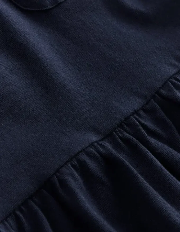 Short Sleeve Peplum Top Navy Blazer (19-3923 TCX)