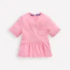 Short Sleeve Peplum Top Pink