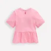 Short Sleeve Peplum Top Pink