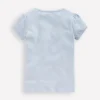 Short Sleeve Pointelle Top Blue