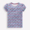 Short Sleeve Pointelle Top Blue Cherries Short Sleeve Pointelle Top Blue Cherries