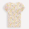 Short Sleeve Pointelle Top Ivory Spaced Rosa