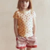 Short Sleeve Pointelle Top Ivory Strawberry