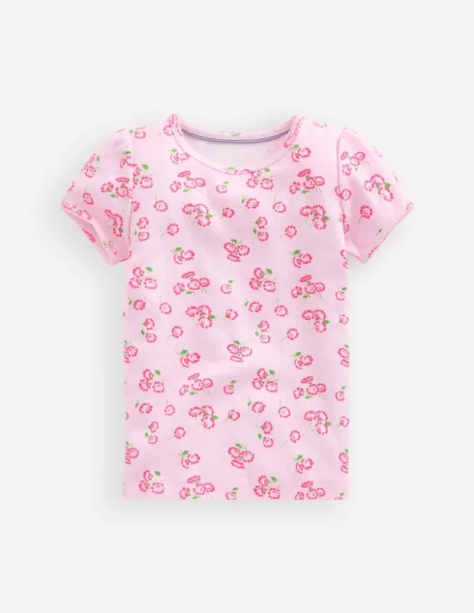 Short Sleeve Pointelle Top Lotus Daisy
