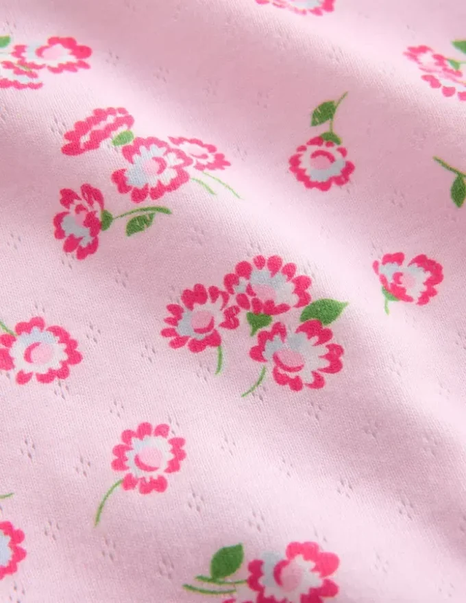Short Sleeve Pointelle Top Lotus Daisy