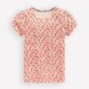 Short Sleeve Pointelle Top Neon Pink Ditsy Floral Short Sleeve Pointelle Top Neon Pink Ditsy Floral