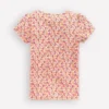 Short Sleeve Pointelle Top Neon Pink Ditsy Floral Short Sleeve Pointelle Top Neon Pink Ditsy Floral