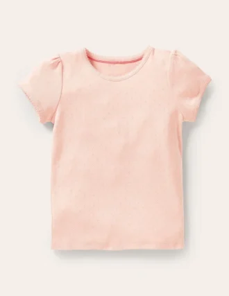 Short Sleeve Pointelle Top Provence Dusty Pink