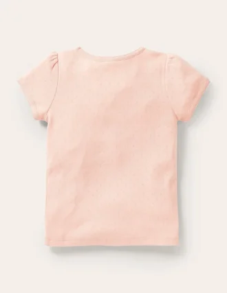 Short Sleeve Pointelle Top Provence Dusty Pink