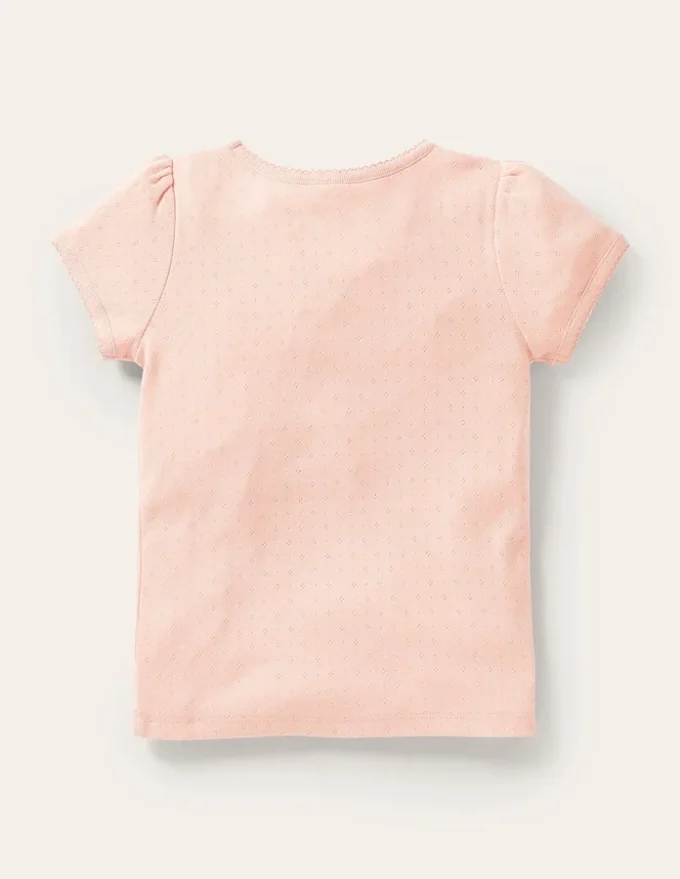 Short Sleeve Pointelle Top Provence Dusty Pink