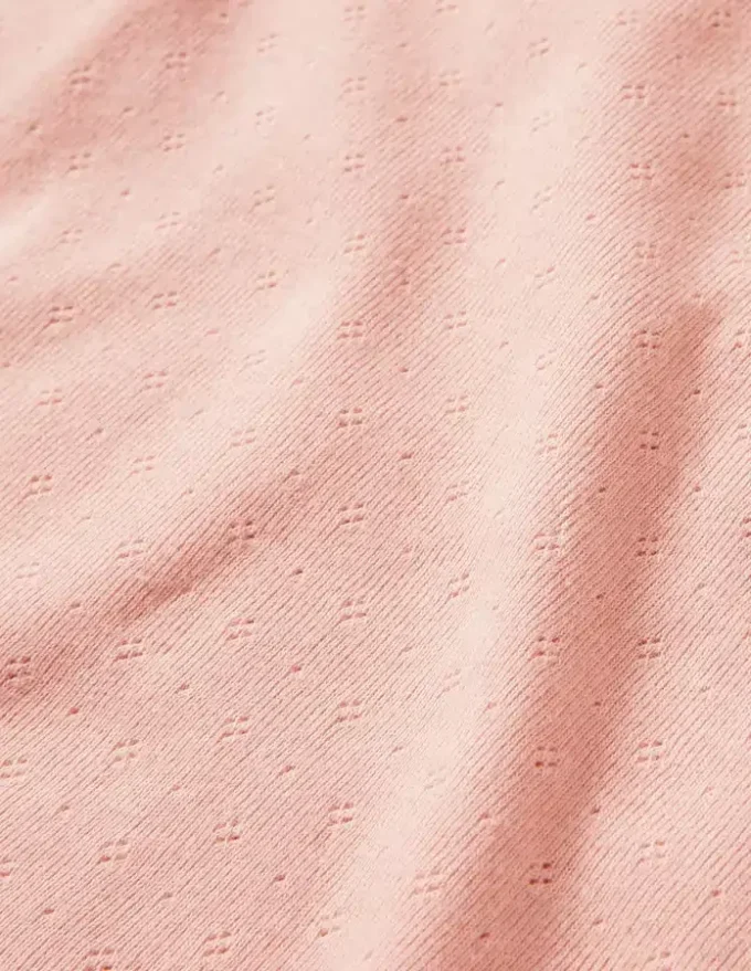 Short Sleeve Pointelle Top Provence Dusty Pink